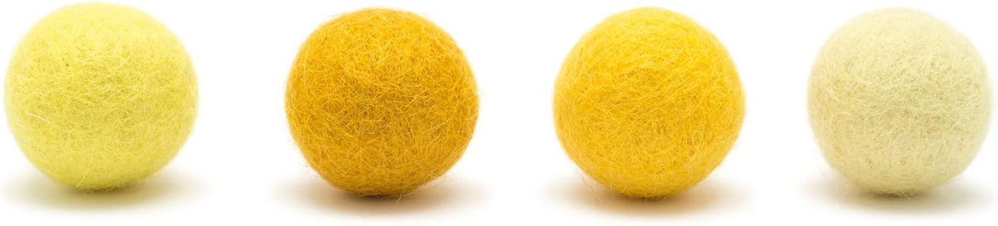 Glaciart One Felt Wool Balls, Felt Pom Poms (40 Pieces) 2 Centimeters - 0.8 Inch, Handmade Felted Green Colors - Bulk Small Puff for Felting and Garland