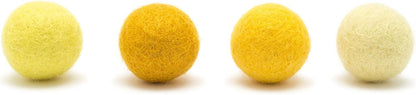 Glaciart One Felt Wool Balls, Felt Pom Poms (40 Pieces) 2 Centimeters - 0.8 Inch, Handmade Felted Green Colors - Bulk Small Puff for Felting and Garland