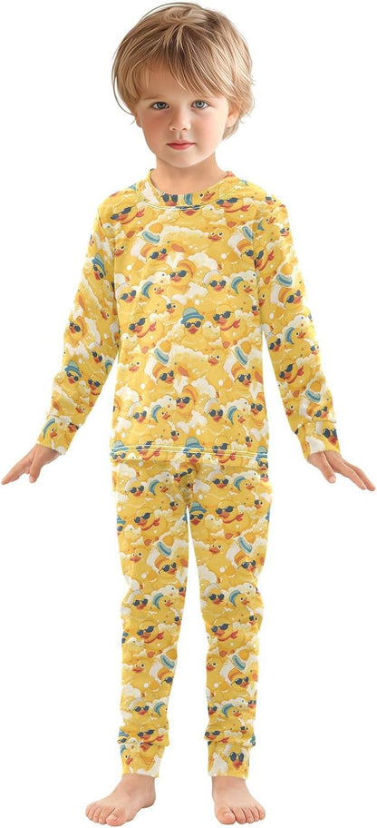 ALAZA Shark Starfish Palm Tree 2 Piece Pajama Set Long Sleeve Top and Pants Sleepwear Unisex - Colors B