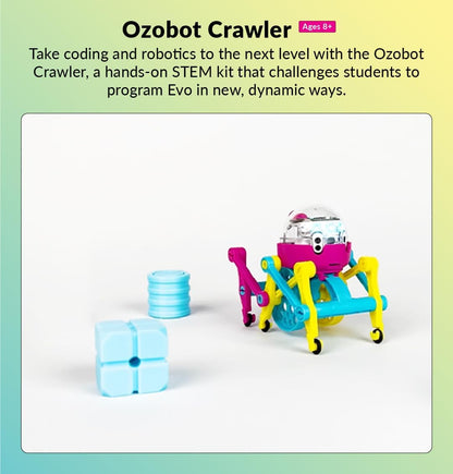 Ozobot Crawler for Evo Robot, Interactive Programming Accessory, Enhances STEM Education, Develops Critical Thinking, Ideal for Kids Ages 8 to 13, Surprise Colors, 6 Kits, Evo Required Not Included