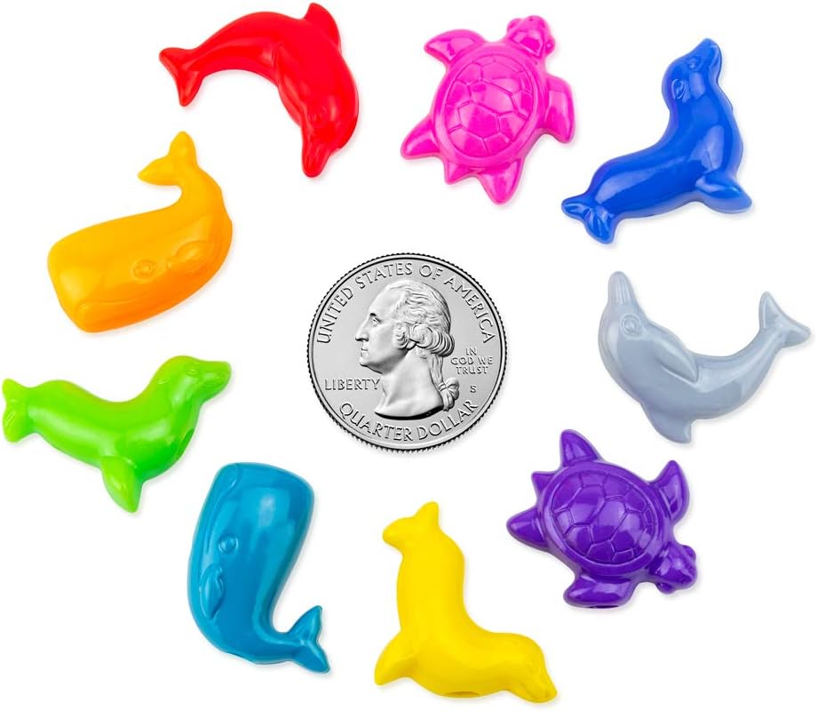 Hygloss Animal Shaped Beads 50 Pcs Plastic Zoo Safari Animal Pony Bead Charms - Colorful Craft Beads - for Kids DIY Craft Jewelry Making Necklace Bracelet Supplies, Resealable Container