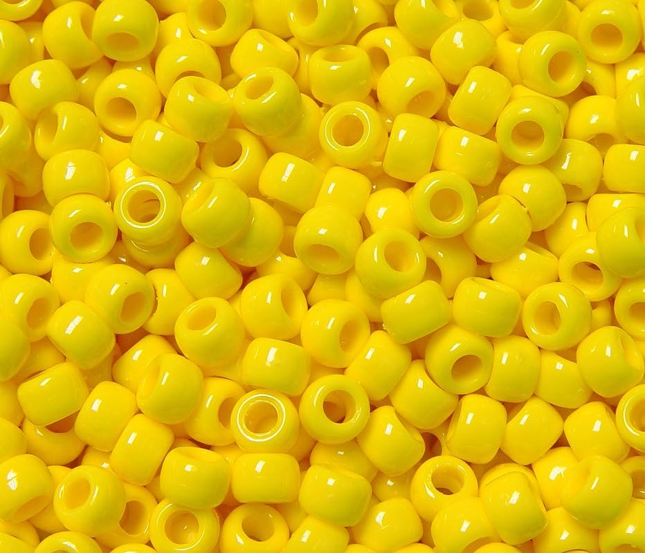 JOLLY STORE Crafts - Pony Beads, Easy-to-Use Reusable Jewelry-Making/Bracelet Beads for Art, Craft Decorations & More, 9 x 6 mm, Crafted in The USA, Opaque Tan, 500 pcs (Pack of 1)