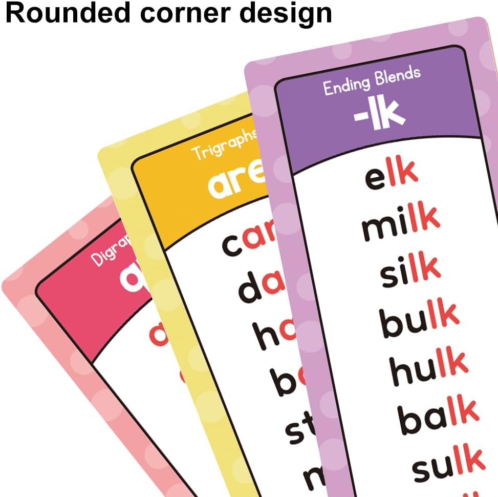 Lachilly Phonics Word Lists Cards, 117 Groups Phonetic Word Column List, Vocabulary Building Teaching Aids with 900+ Phonics Rhyming Words, Speech Therapy Tools for Toddlers