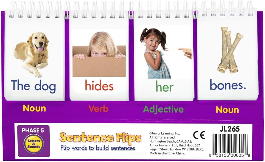 Junior Learning Sentence Flips Double-Sided Flip Stand, Ages 4-6, Vocabulary & Grammar, K-1