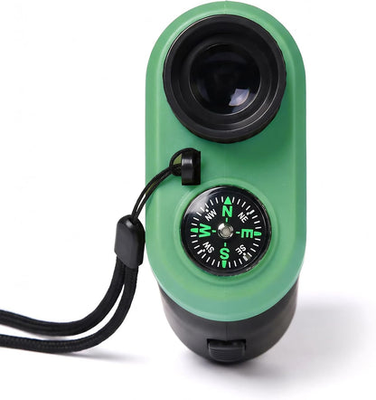 Jetfree Kids Adventure Compact Monocular-Multi-Functional with Compass, LED Signal Light, Telescope Infrared Rays|Small Easy to Carry for Bird Watching,Camping,Hiking,Hunting,Sports Games Concerts