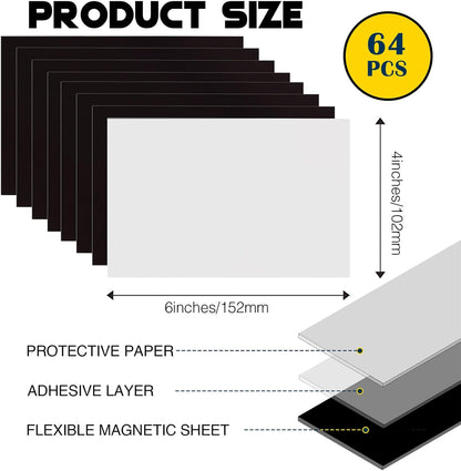 Adhesive Magnetic Sheets for Letter Size 8.5x11 (Pack of 8),Magnet Sheets with Self-Stick Adhesive for Home/Classroom/Office,Easy Cut DIY Paper Craft Magnet