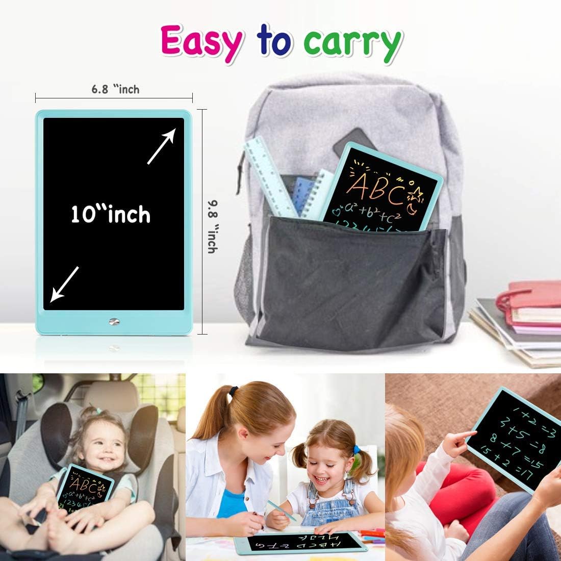 ORSEN LCD Writing Tablet 10 Inch, Colorful Doodle Board Drawing Pad for Kids, Toddler Toys for 3 4 5 6 7 8 Year Old Girls Boys Gifts (Pink)
