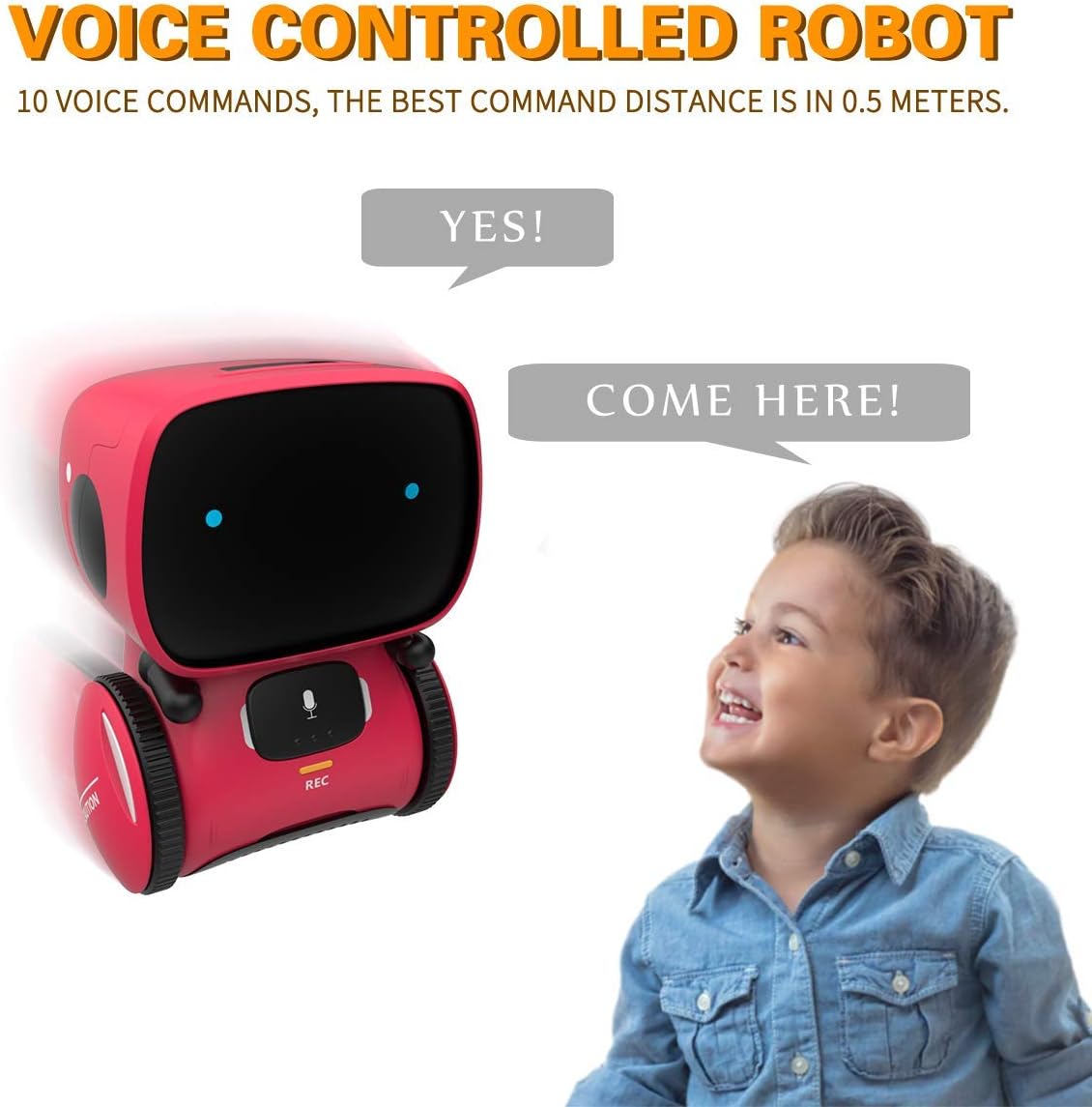 98K Kids Robot Toys for Girls and Boys, Touch and Voice Control Robots Interactive Smart Talking Robots Intelligent Partner and Teacher with Singing, Dancing, STEM Toy Gifts for Kid Age 3 and Up
