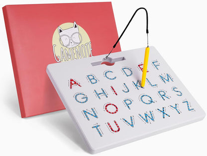 GAMENOTE Double Sided Magnetic Letter & Number Board Set - Alphabet & Numbers Tracing Board for Toddlers, ABC Uppercase & Lowercase Practicing, Math Learning, Educational Toys for Kids