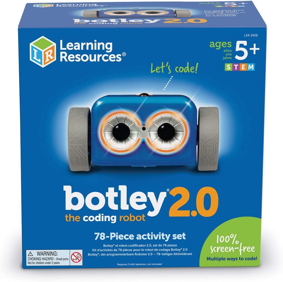 Learning Resources Botley The Coding Robot 2.0 Activity Set - 78 Pieces, Ages 5+, Coding Robot for Kids, STEM Toys for Kids, Early Programming and Coding Games for Kids