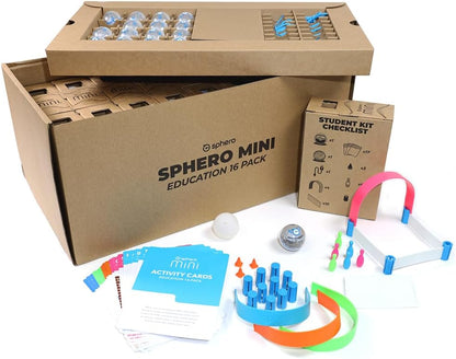 Sphero Mini 16-Pack – App-Enabled Coding Robots for Classrooms – Teach Computer Science, Coding, & AI Literacy – STEM & STEAM Learning Kit for Kids 8+ – Program with Draw, Blocks, Python, & JavaScript