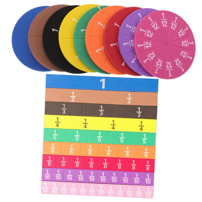 NUOBESTY 2sets Magnetic Fraction Circles Math Supplies for Boys and Girls Toy Homeschool