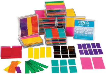 hand2mind Plastic Rainbow Fraction Circles, Circle Manipulatives, Fraction Tools for Kids, Math School Supplies, Montessori Math Materials, Classroom Math Manipulatives 4th Grade (15 Sets of 51)