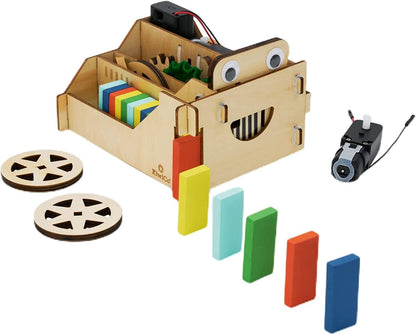 KiwiCo Domino Machine Wooden Gift Set - 100 Dominoes and Wood Domino Robot for Ages 9+