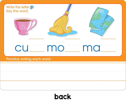 School Zone Three-Letter Words Write & Reuse Learning Cards: 32 Interactive Flash Cards, Preschool, Kindergarten, Letter & Word Recognition, Printing, Wipe Clean, Includes Dry Erase Marker