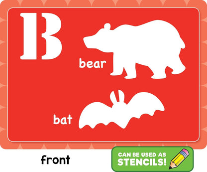School Zone Bedtime Alphabet Light-Up Learning Cards: 32 Interactive Flash Cards, Preschool, Kindergarten, Letter & Word Recognition, Shadow Play, Mini Flashlight Included