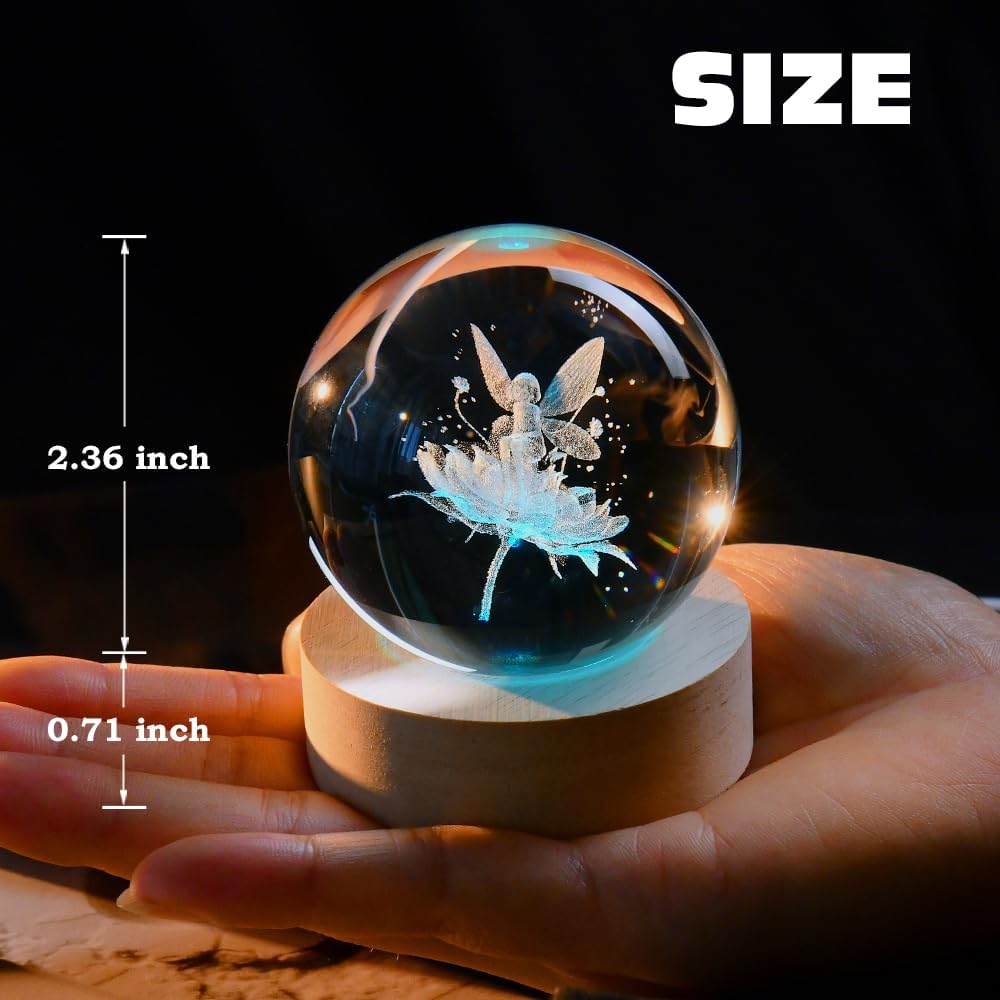 3D Solar System Crystal Ball Space Lover Model Themed Gifts 3D Planets Glass Ball 60mm Decorative Sphere Decor Astronomy Birthday Gift