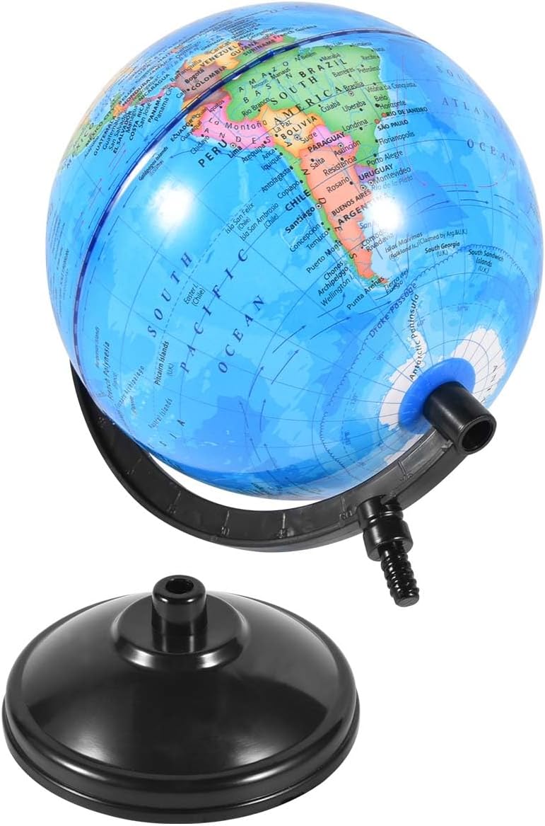 KISEER Rotating World Globe 6 Inch Spinning Earth Globe with Stand for Kids Learning Geography Classroom Education or Office Home Decorations