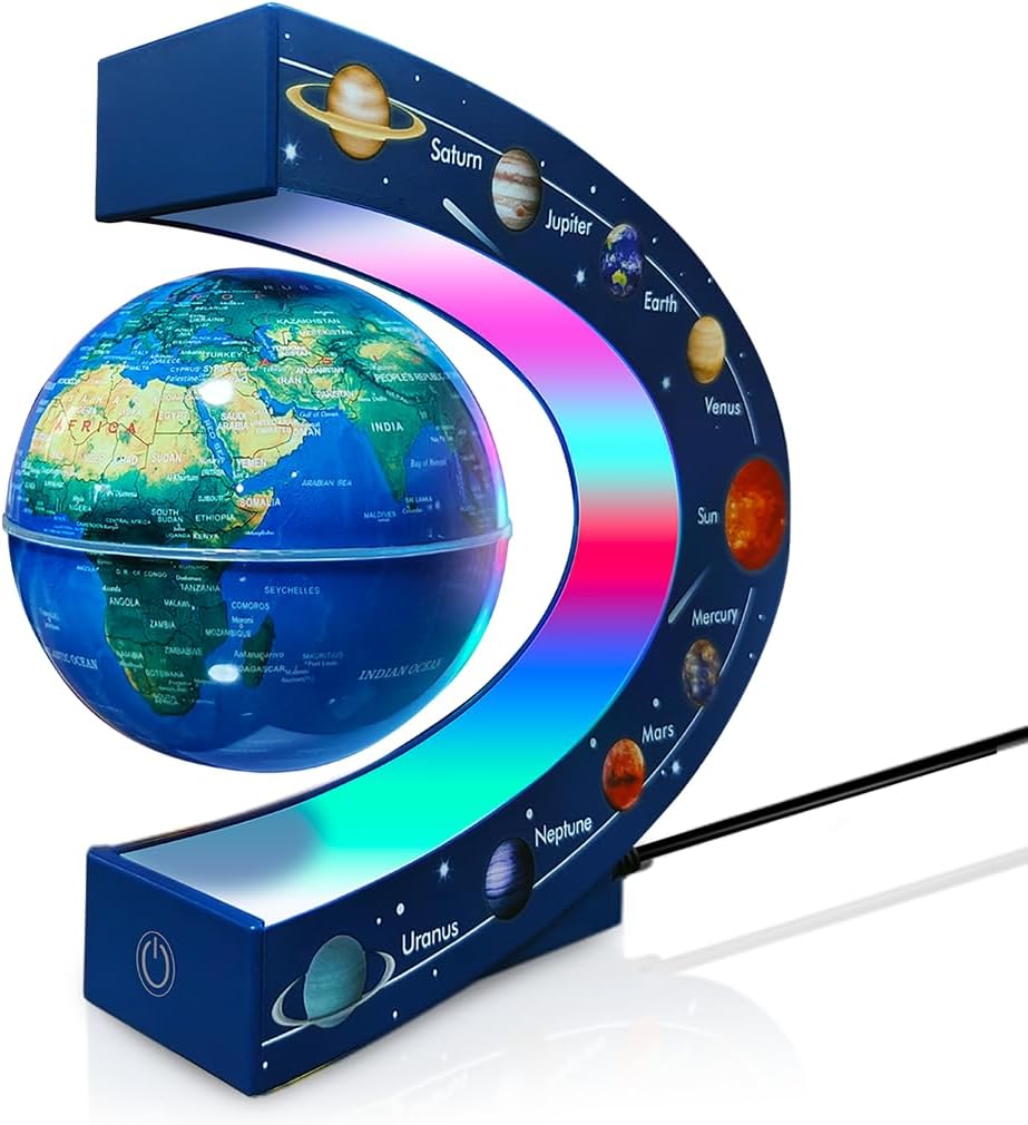 Magnetic Levitating Floating Globe with LED Lights, Cool Tech Gadgets Gifts World Globe Lamp for Men Father Teenage Boys Girls, Birthday Gifts Office Home Desk Decor Display