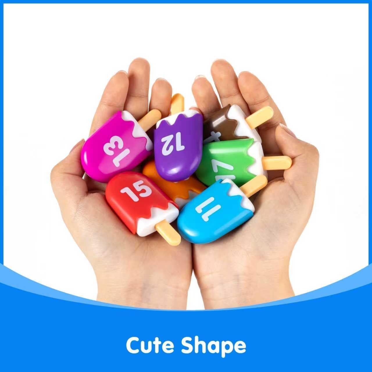 Mini Number Pops 1-10 – Fun Number Matching Toys for Kindergarten & Preschool – Ice Cream Counting & Recognition Math Games