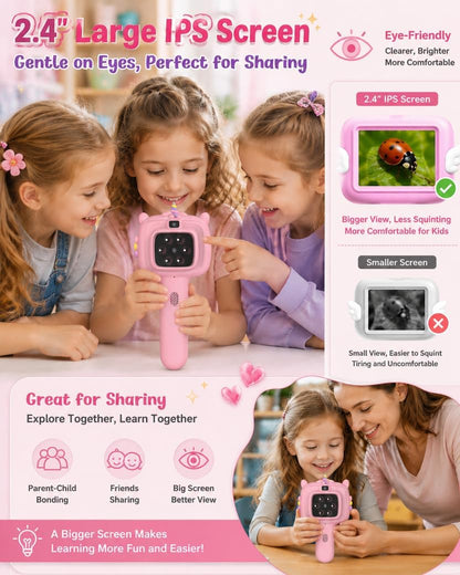 Microscope Camera for Kids Gifts Toys- Handheld Pocket Microscopes with 2.4" Screen and Autofocus - Mini Digital Educational Science Kit for Christmas Birthday for Age 3-5 5-7 8-12 Girls Boys (Green)