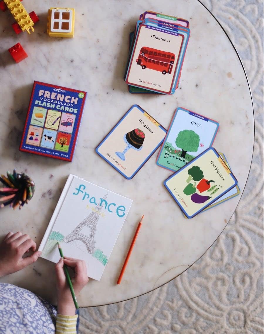 eeBoo: French Vocabulary Flash Cards, Learn French, Imaginative Problem Solving, Educational Games that Cultivates Conversation, Socialization, and Skill-Building, Perfect for Ages 4 and up
