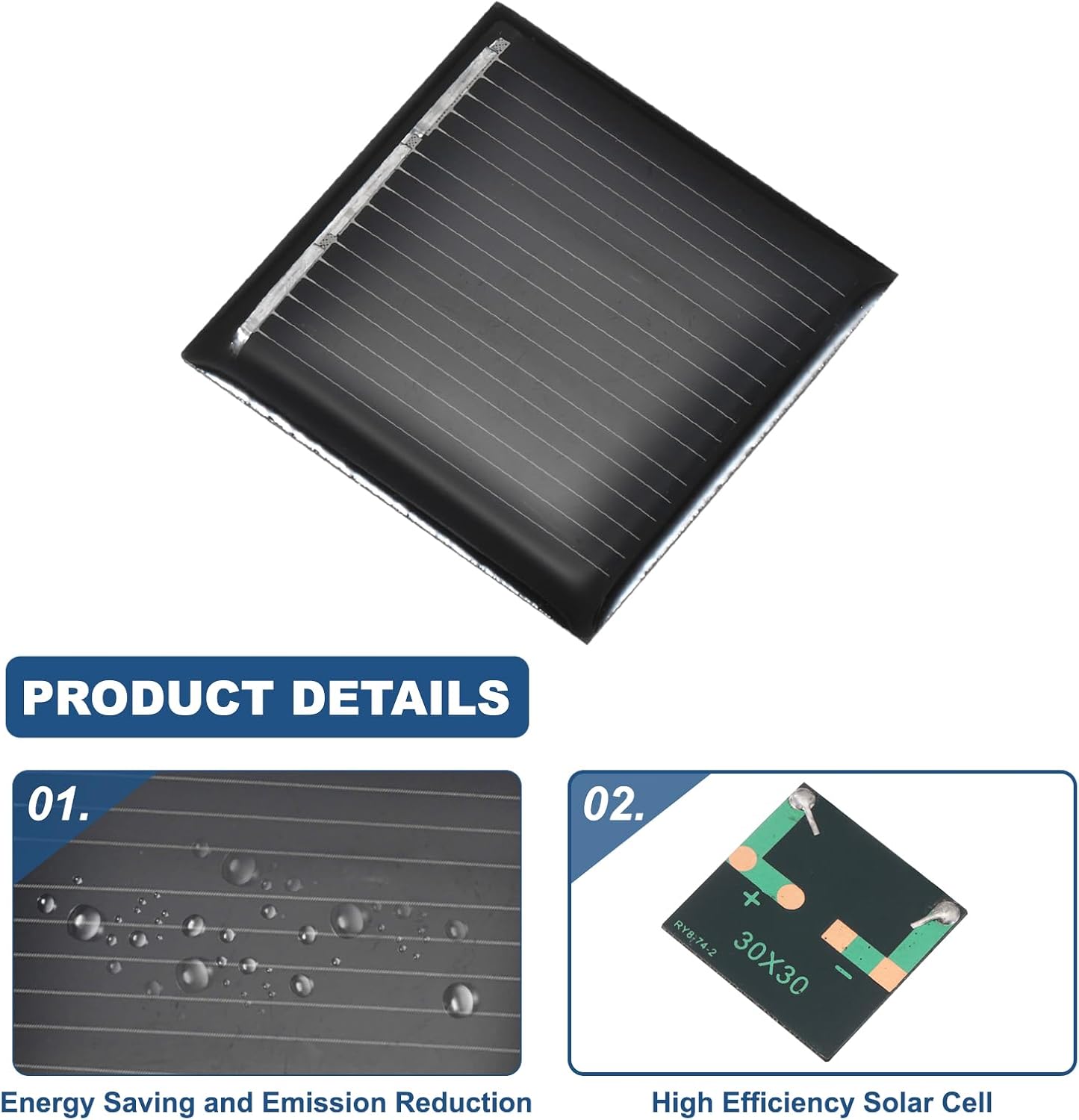 MECCANIXITY 8PCS 1.5V 0.09W 0.06A Mini Solar Panels for Solar Power, Small Solar Photovoltaic Cells Charge DIY Electric Toy Materials Solar System Kits, 1.18" x 1.18"