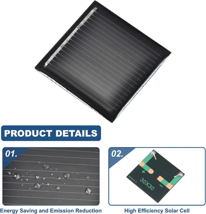 MECCANIXITY 8PCS 1.5V 0.09W 0.06A Mini Solar Panels for Solar Power, Small Solar Photovoltaic Cells Charge DIY Electric Toy Materials Solar System Kits, 1.18" x 1.18"