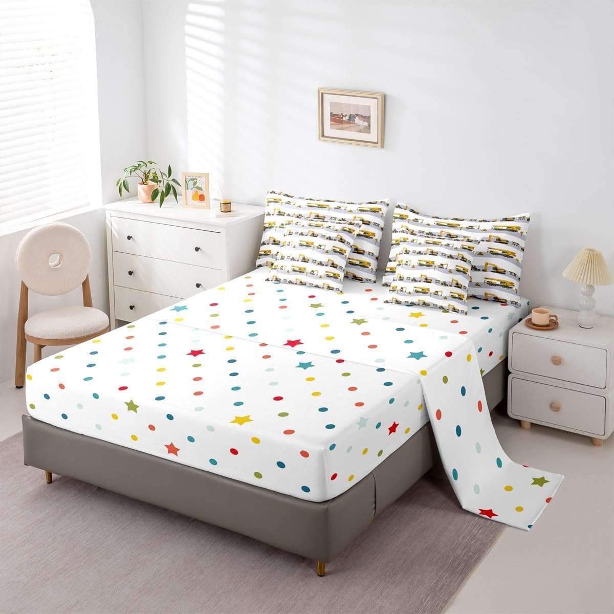 Erosebridal Chemistry Comforter Set with Sheets Full Size Periodic Table of Elements Bed in A Bag 7 Piece Science Chemistry Lovers Bedding Set for Kids Boys Children Bedroom Modern Black Bed Sets
