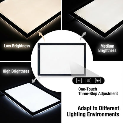 A3 LED Light Pad for Diamond Art, Sketching, Painting - Adjustable Brightness, Sketching, Tracing - USB Powered Complete Art Light Board Kit with Pad Stands and Clips