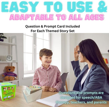 Thought-Spot Sequencing Daily Routine Cards for Speech Social Cognitive and Emotional Development and Sentence and Story Building 2 in 1 Game