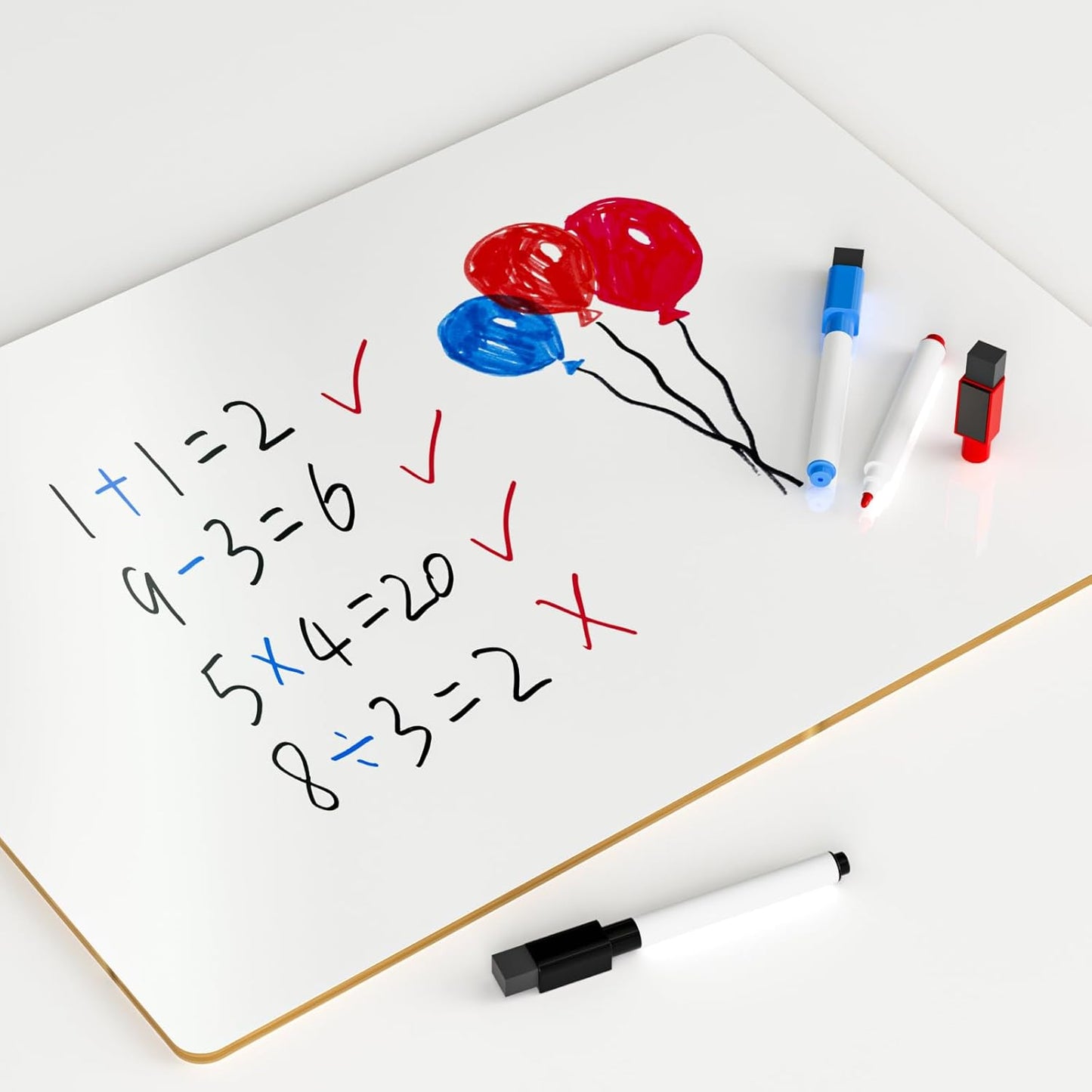 Nicpro Dry Erase Board with Lines 12 x 16 in, 2 Pack Kid Double Sided Lined White Board Dry Erase with 8 Pens, 2 Eraser, Small Learning Whiteboards for Kids, Students, Homeschool Essentials Supplies
