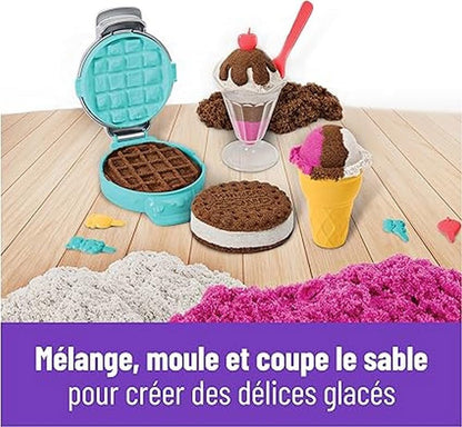 Kinetic Sand Sable Magique - Ice Cream Delices Set 454 g + 6 Tools - Create Different Hypnotizing Shapes with This Magic Sand Like Modeling Dough - Children's Toy 3 Years and Above