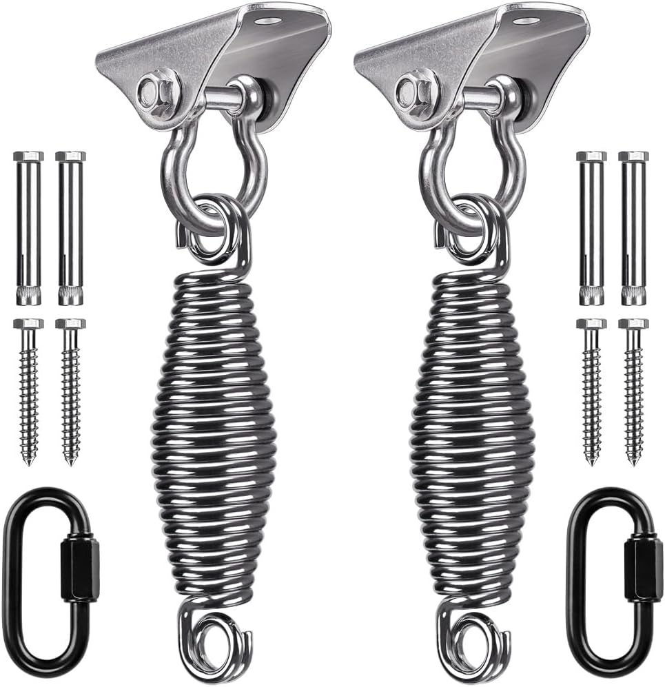 SELEWARE Anti-Squeaking Swing Hanger Stainless Steel Swing Set Hook Ceiling Mount Bracket for Hammock Chair Toddler Swing Yoga Swing Punching Bag 2 Packs