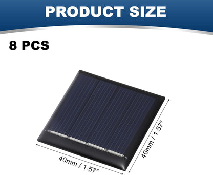 MECCANIXITY 8PCS 1.5V 0.09W 0.06A Mini Solar Panels for Solar Power, Small Solar Photovoltaic Cells Charge DIY Electric Toy Materials Solar System Kits, 1.18" x 1.18"