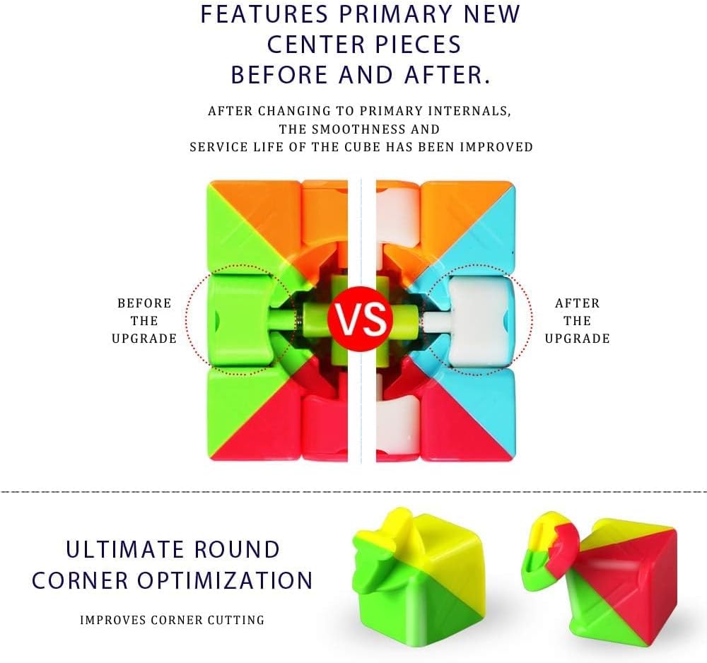 Little Golden Elephant QY Toys Warrior W Speed Cube 3x3- Smooth Carbon Fiber Sticker Magic Cube 3x3x3 Puzzles Toys, The Most Educational Toy to Effectively Improve Child's Concentration and Memory