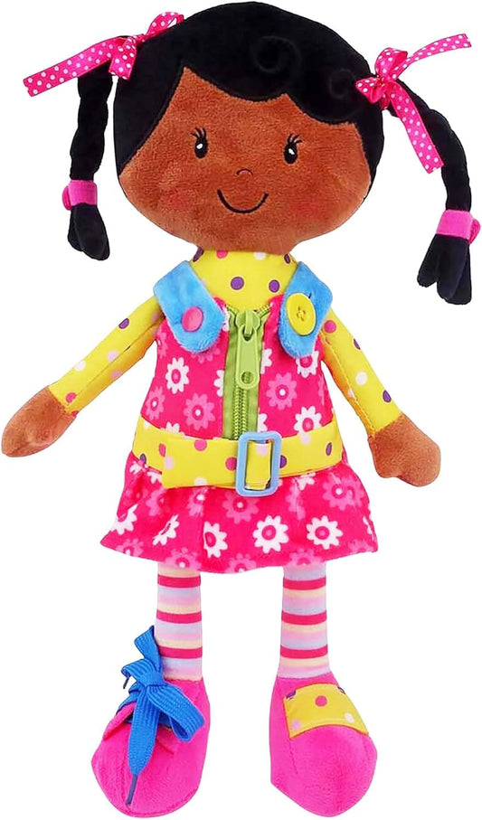 Snuggle Stuffs Sugar Snap Plush Learn to Dress Doll for Toddlers - 15" - Gifts for 2 Year Old Girls