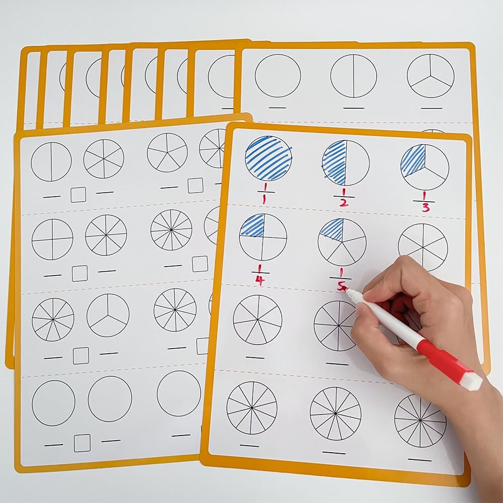 Lachilly 10 Pack Number Bonds Learning Big Cards, Double-Side Dry Erase Board, Math Manipulatives Ten Frame Teaching Resources for Homeschool Perschool Primary School Supplies, 8.26x11.22 Inch