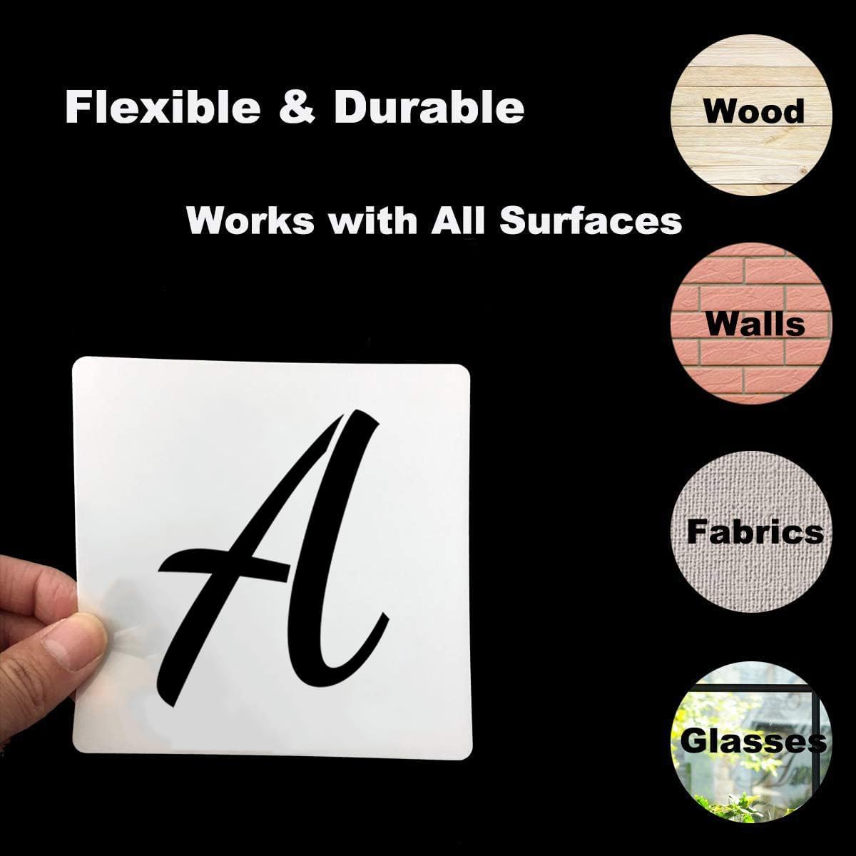 6 Inch Alphabet Letter Stencils for Painting - 70 Pack Letters and Numbers Stencil Templates with Signs for Painting on Wood, Reusable Number and Letter Stencils for Chalkboard Wood Signs & Wall Art