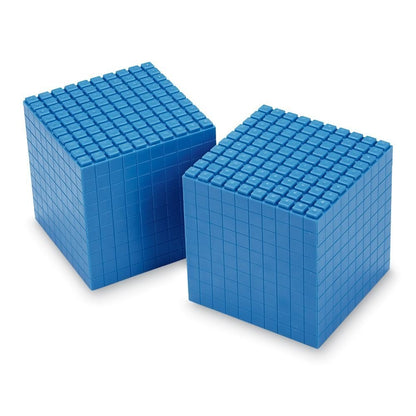 hand2mind Plastic Interlox Base Ten Blocks Classroom Set, Connecting Cubes, Base 10 Blocks for Math, (Set of 644)