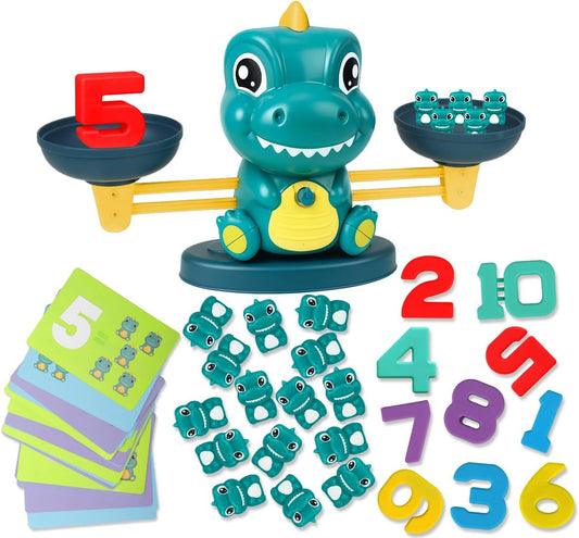 Aitbay Cool Math Game, Preschoolers Frog Balance Counting Toys for Boys & Girls Educational Number Toy Fun Children's Gift STEM Learning Age 3+ (63 PCS)
