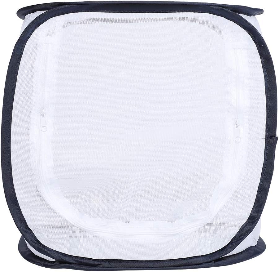 Breeding Cage Ventilated Butterfly House Portable Mesh Cage in Sect and Butterfly Habitat Cage Foldable Mesh Cage for Incubator Plant Growing Clear Observation