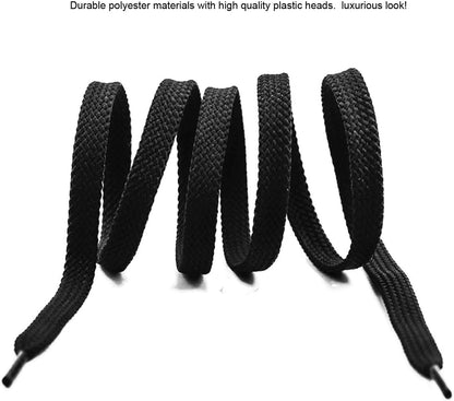 Flat Shoe laces 52" Lengths 5/16" Wide Shoelaces for Athletic Tennis Sneakers