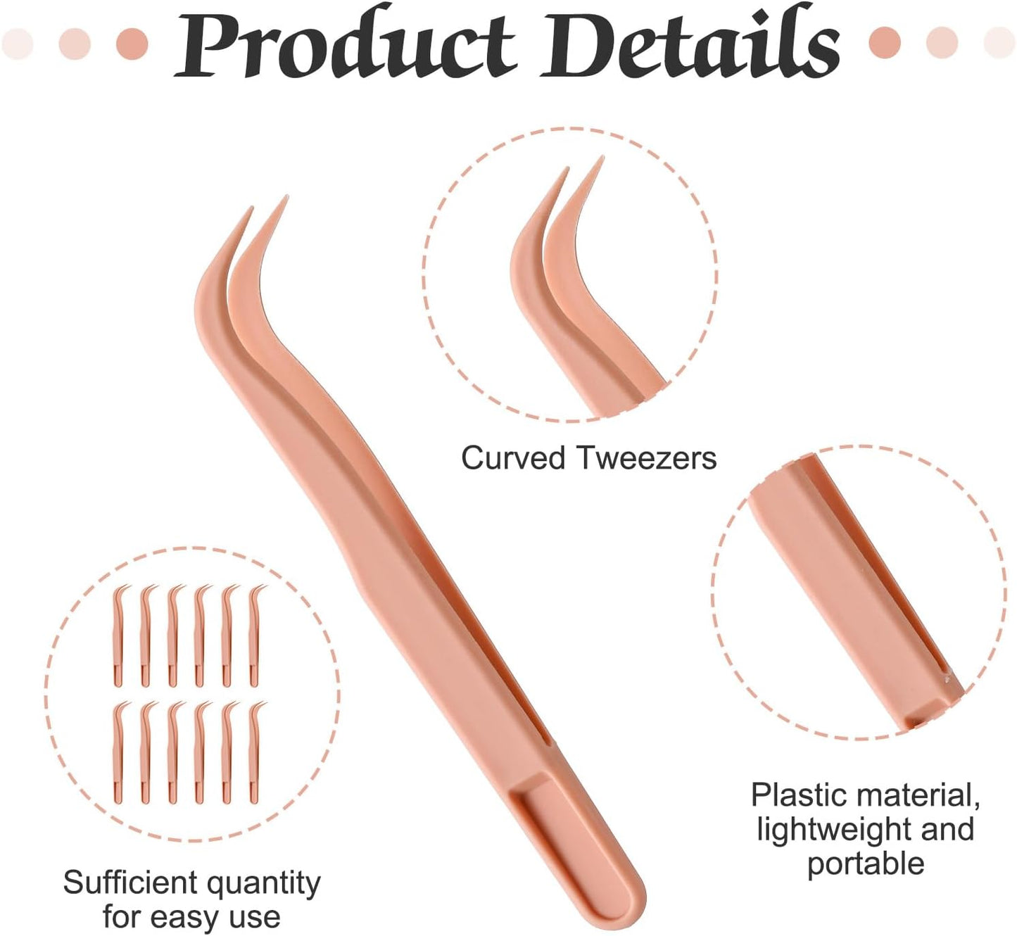 Ymapinc 12 Pcs Plastic Tweezers for Crafting, Bead Craft Tweezers, Plastic Tongs, Art Tweezer for Jewelry Making,Crafts & Baking