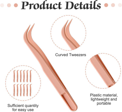 Ymapinc 12 Pcs Plastic Tweezers for Crafting, Bead Craft Tweezers, Plastic Tongs, Art Tweezer for Jewelry Making,Crafts & Baking