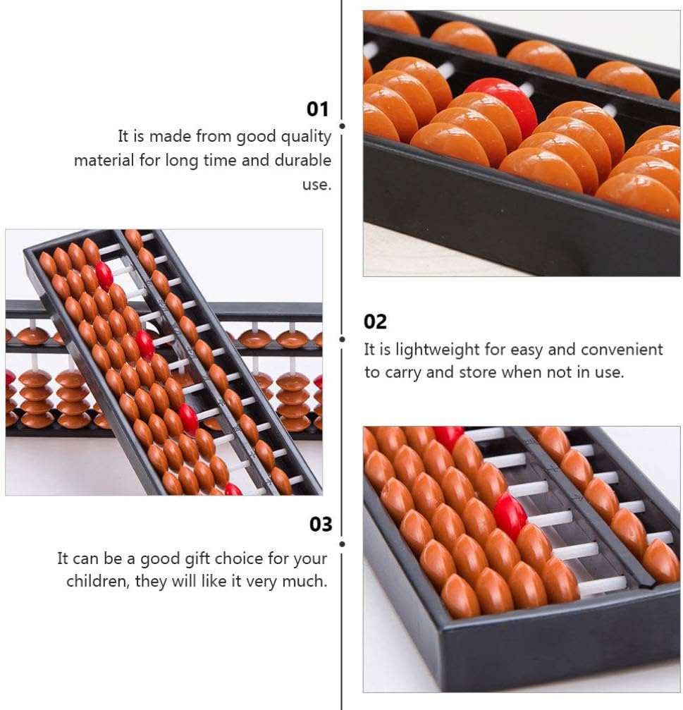 Ipetboom Kids Tools 2Pcs Abacus for Kids Math, Abacus Chinese Japanese Calculator Counting Tool Math Calculating s Educational Learning for Adults, 22x6cm s Counters