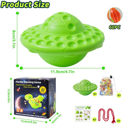 A V Marble Balance Board Game – 60 Colorful Glass Marbles with Storage Base | Exciting Family & Party Board Game for Kids & Adults, Educational STEM Toy & Birthday Gift, 1–4 Players, Ages 8+