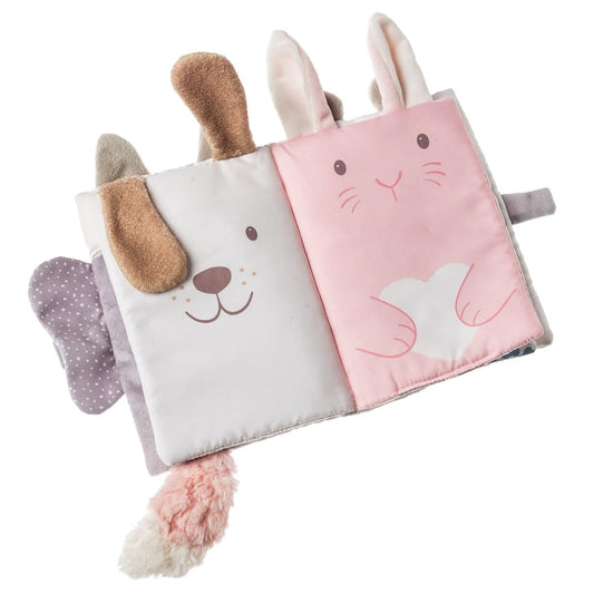 Mary Meyer Cuddlebook Soft Cloth Book Baby Toddler Activity Toy, 8 x 5-Inches, Putty Sweet Friends