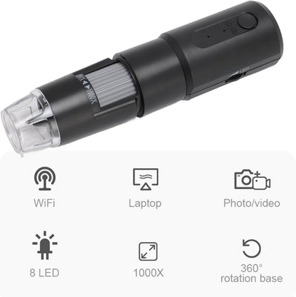 Digital Microscope, 50X-1000X Magnification Portable Handheld USB Camera with 8 LED Lights for Phone PC Tablet Inspection