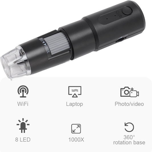 Digital Microscope, 50X-1000X Magnification Portable Handheld USB Camera with 8 LED Lights for Phone PC Tablet Inspection